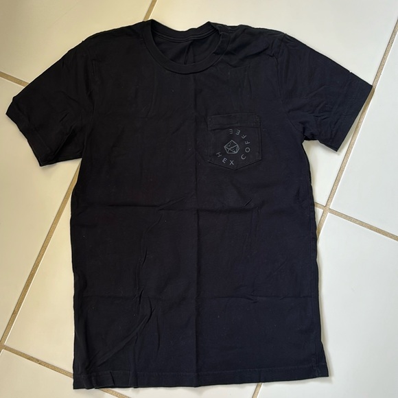Hex Coffee Black T-Shirt Front Pocket Size Small - Picture 5 of 6